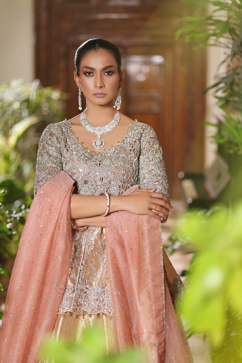 Wahaj M Khan | Nur Festive | Gold Peplum Nur Set, image 5
