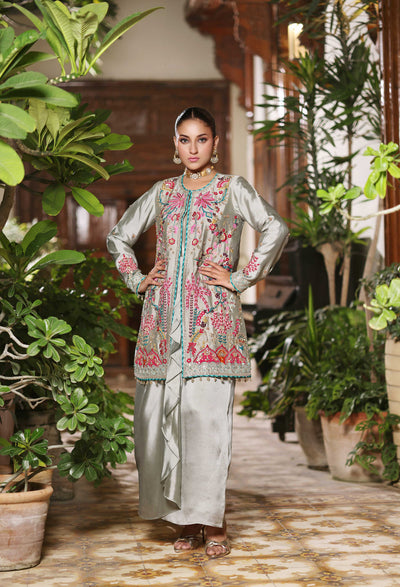 Wahaj M Khan | Nur Festive | Mint Jacket Nur Set