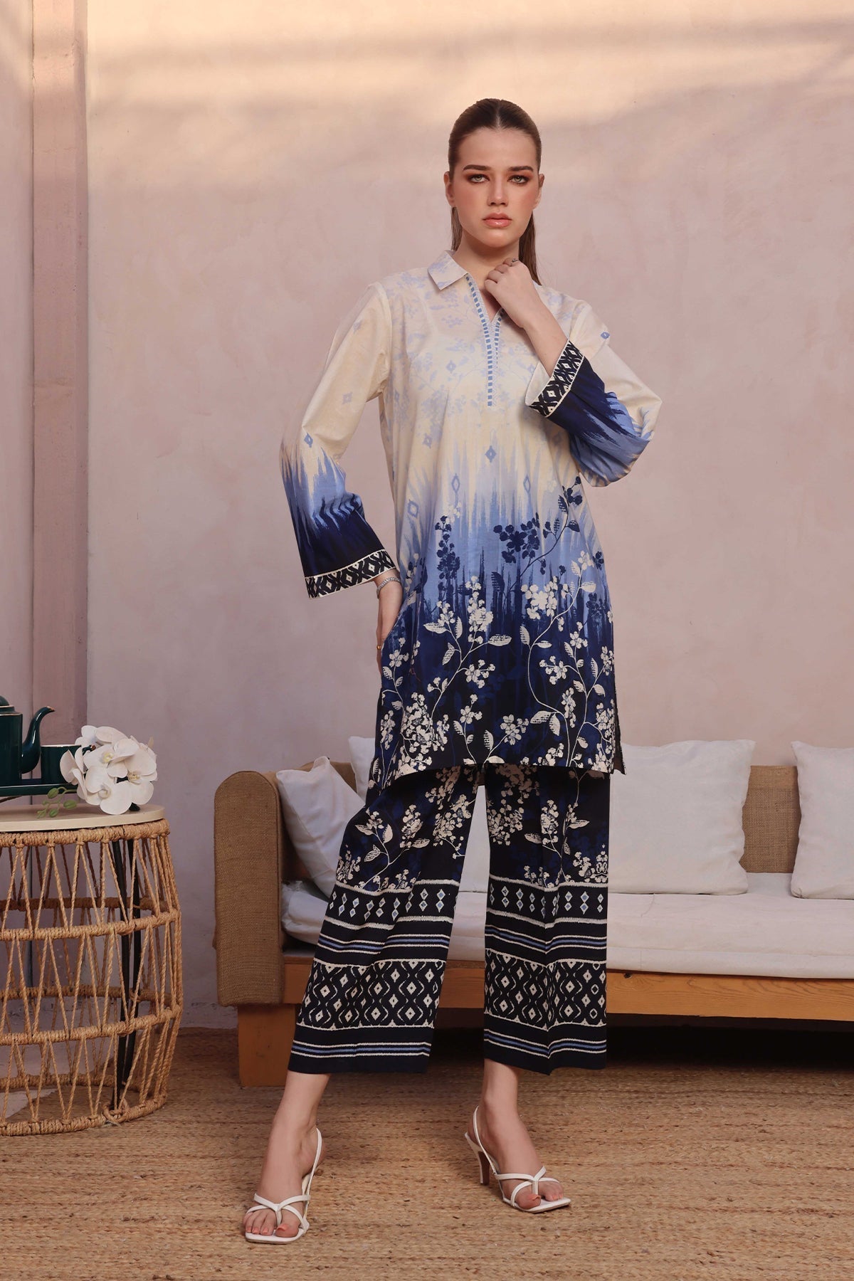 Sahar | Selene 25 | Blue Moon Garden -  Sahar Ladies Clothes - Original Designer Dress - House of Maryam
