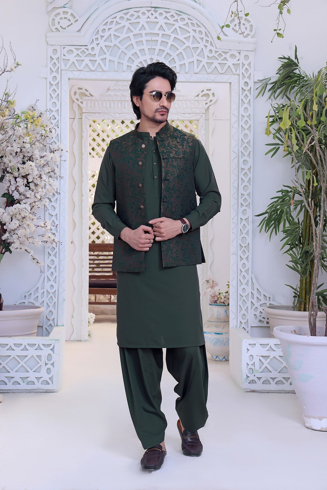 TGM | Men Fancy Wedding | Basil Green (3 Piece)