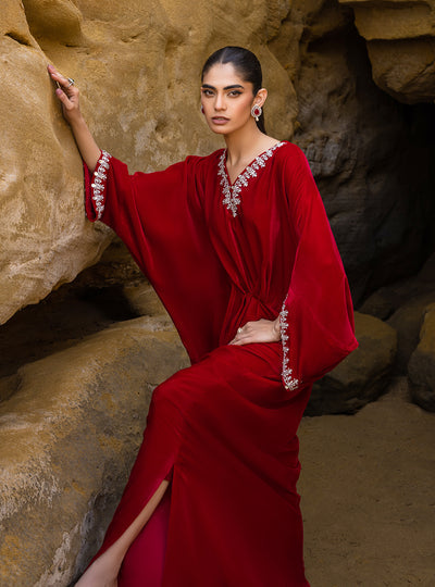 Zainab Chottani | The Kaftan Edit | Capri Red, image 3