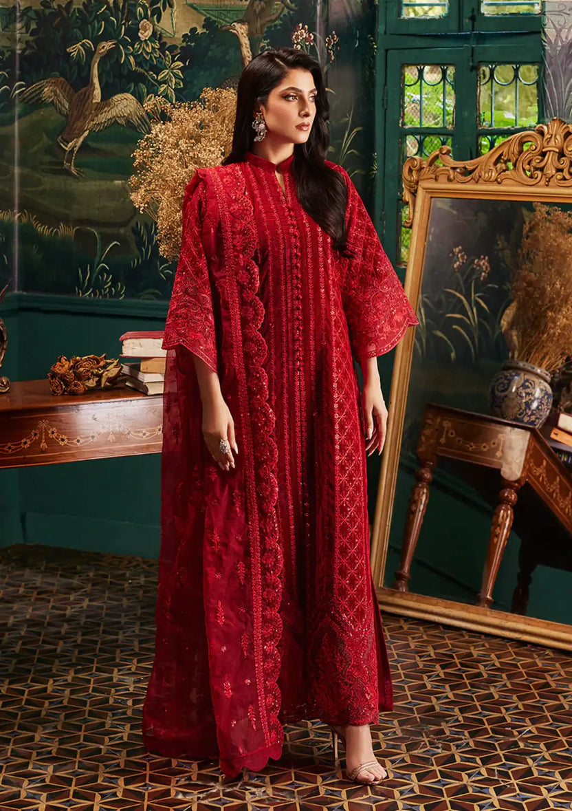 Zainab Chottani | Embroidered Velvet | SURKH D-05 by Zainab Chottani - House of Maryam