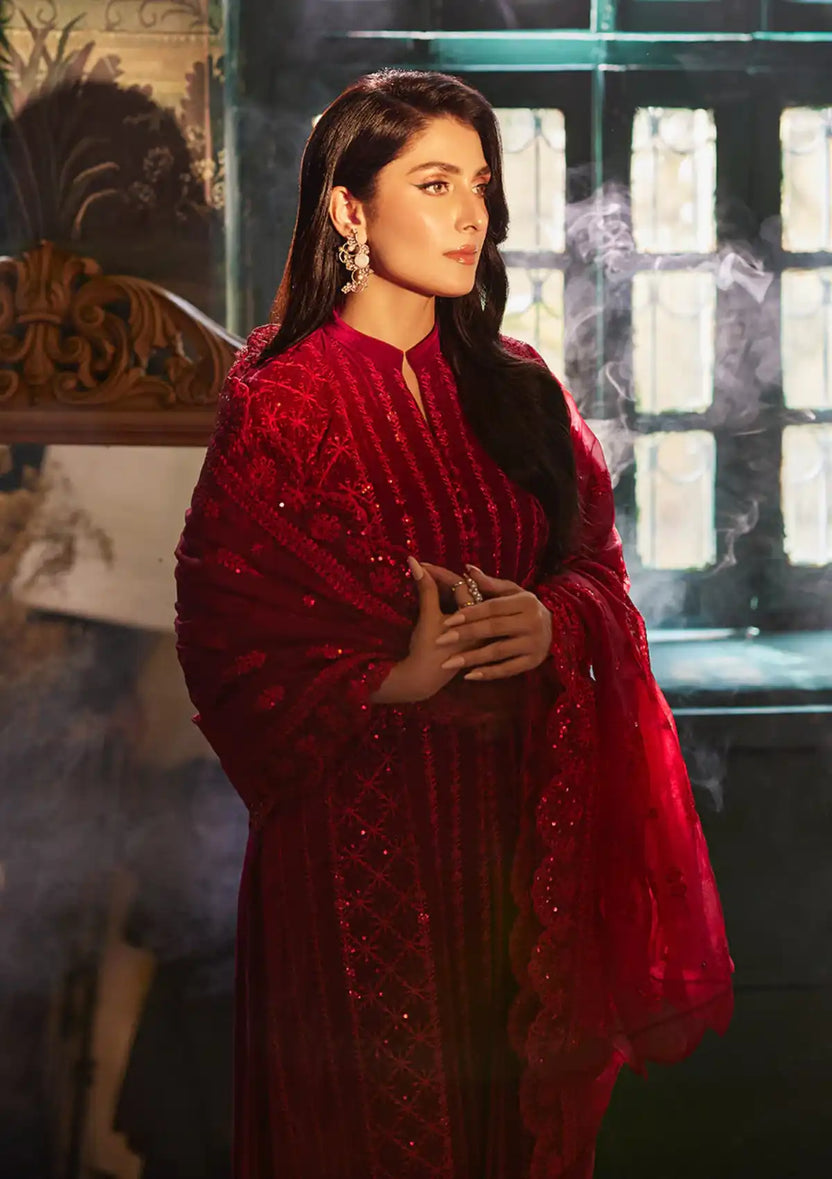 Zainab Chottani | Embroidered Velvet | SURKH D-05 -  Zainab Chottani Luxury - Original Designer Dress - House of Maryam