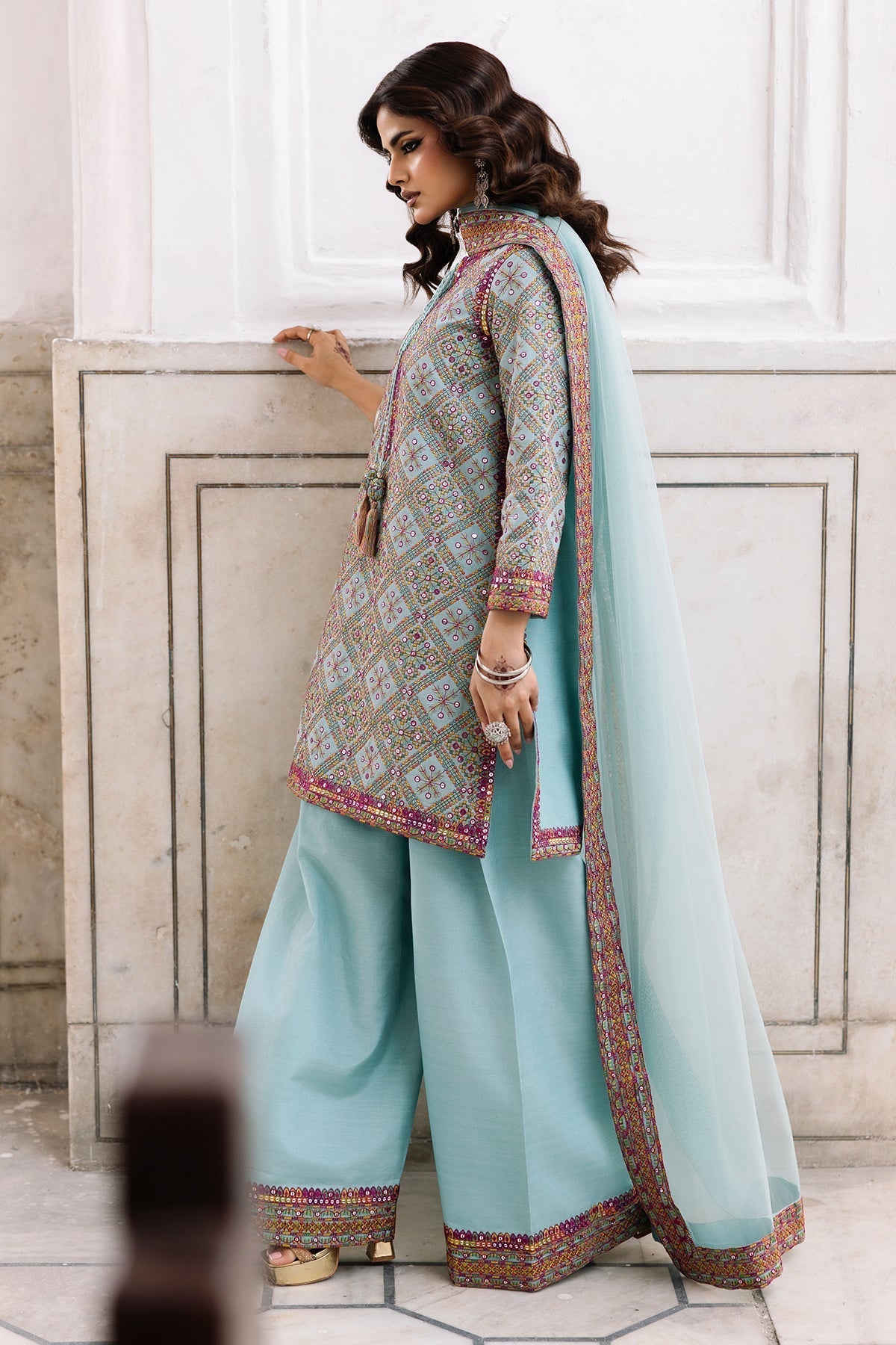 Charizma | Festive Pret | 3-Pcs Embroidered Raw Silk CMA-6-328, image 4