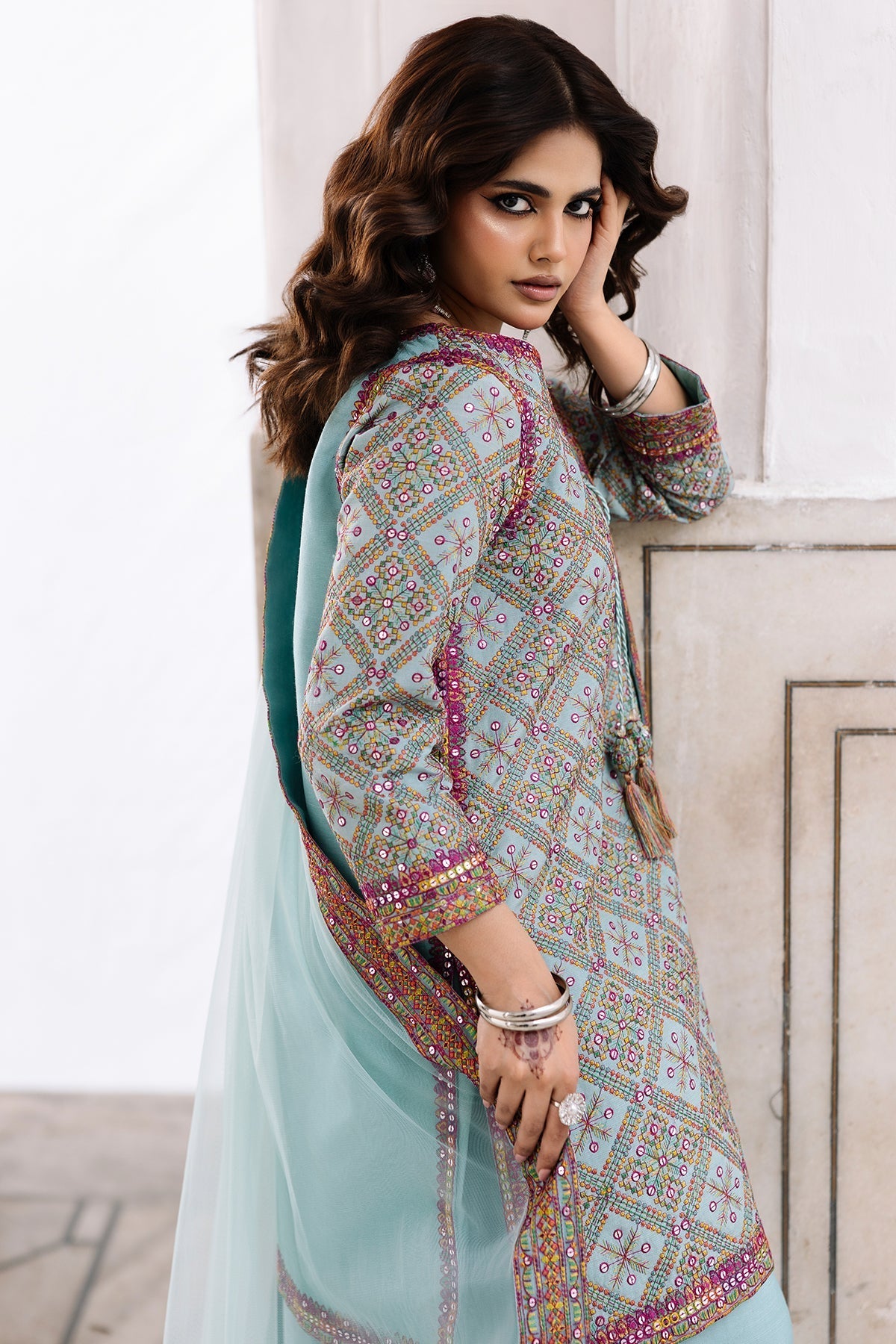 Charizma | Festive Pret | 3-Pcs Embroidered Raw Silk CMA-6-328, image 5
