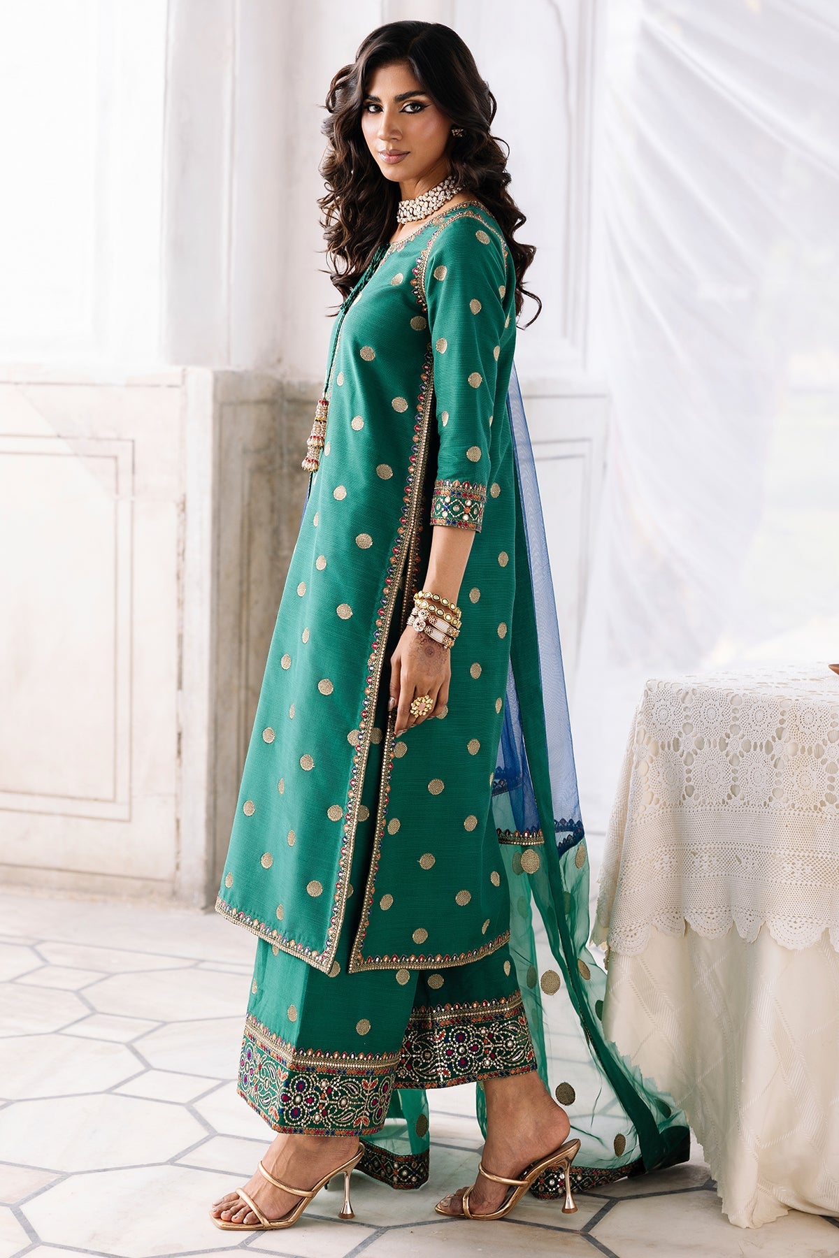 Charizma | Festive Pret | 3-PC Embroidered Raw-Silk CMA-6-324, image 3