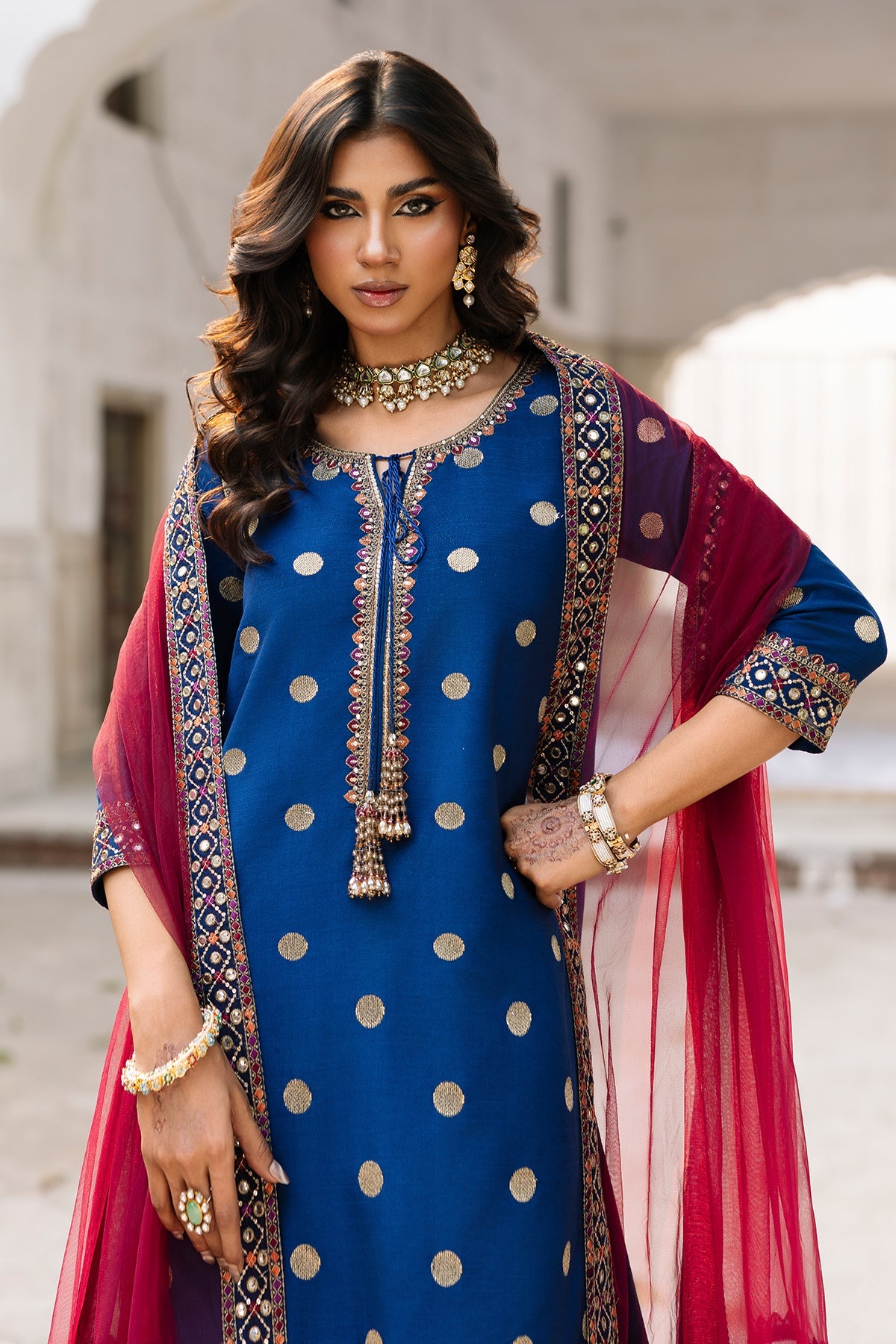 Charizma | Festive Pret | 3-PC Embroidered Raw-Silk CMA-6-323, image 2