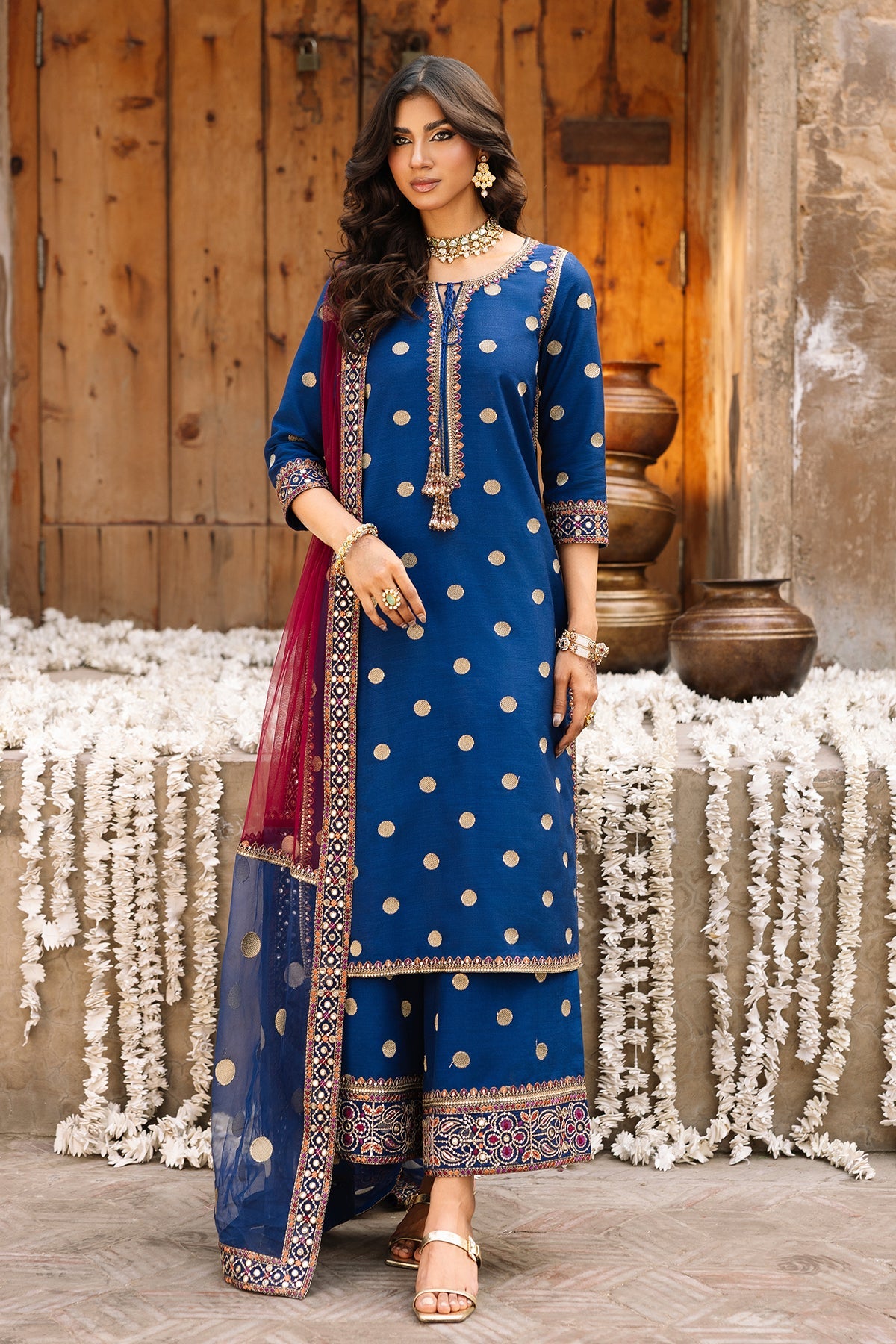 Charizma | Festive Pret | 3-PC Embroidered Raw-Silk CMA-6-323