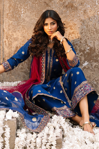 Charizma | Festive Pret | 3-PC Embroidered Raw-Silk CMA-6-323