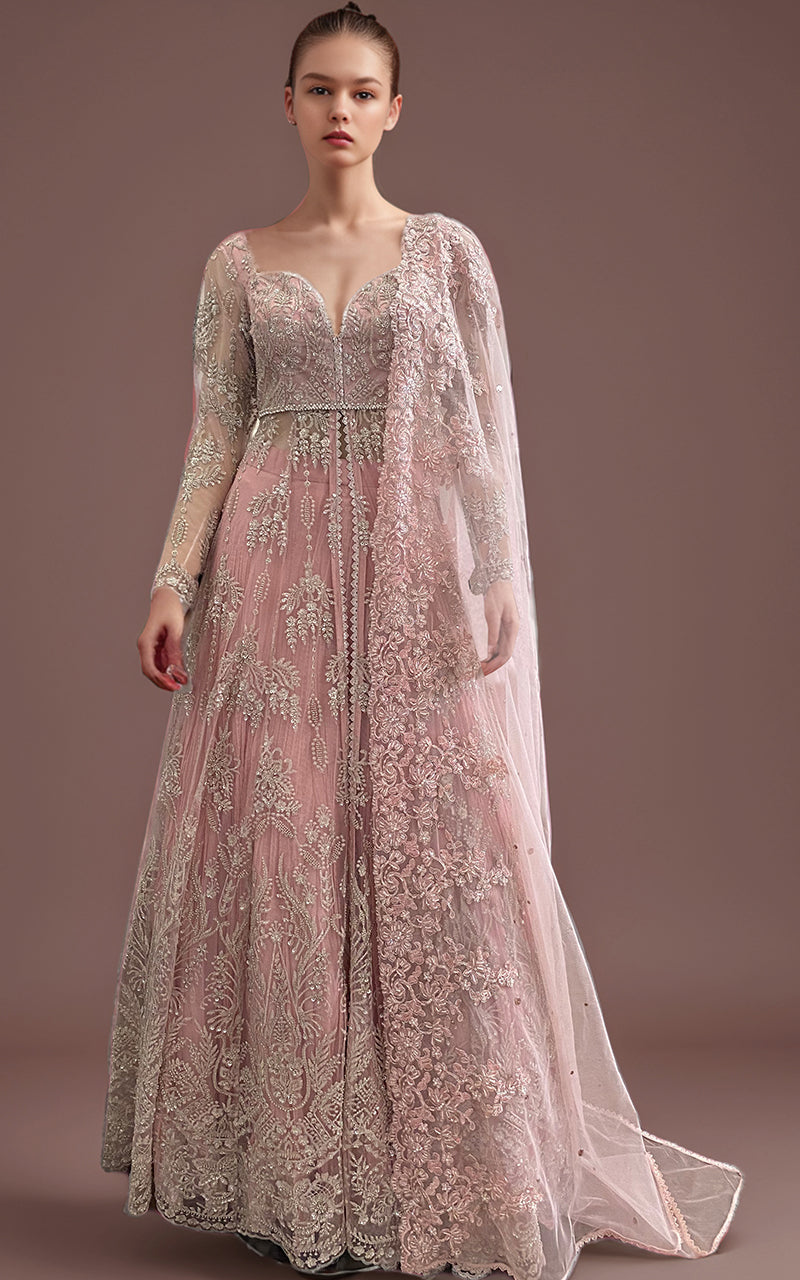 Threads and Motifs | Formal Dresses 25 | Net Embroidered Dress With Skirt And Embroidered Dupatta -  Threads and Motifs Ladies Clothes - Original Designer Dress - House of Maryam