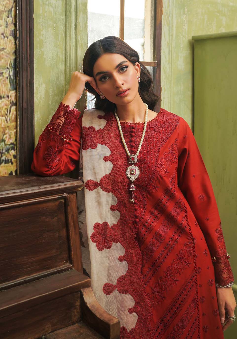 Zarqash | Tresor Luxury Lawn 24 | ZQT 007 ROSALINE -  Zarqash Luxury - Original Designer Dress - House of Maryam