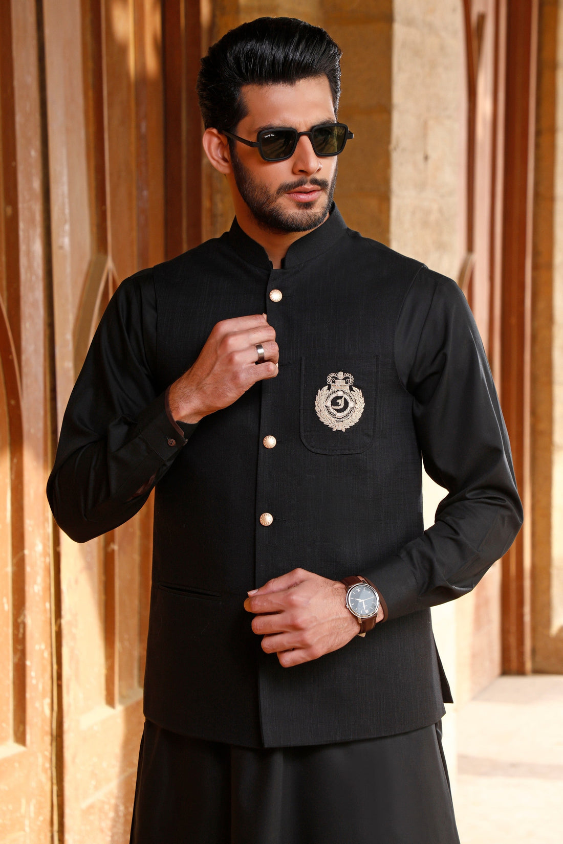 TGM | Men Fancy Wedding | Black Waistcoat #1 (3 Piece)