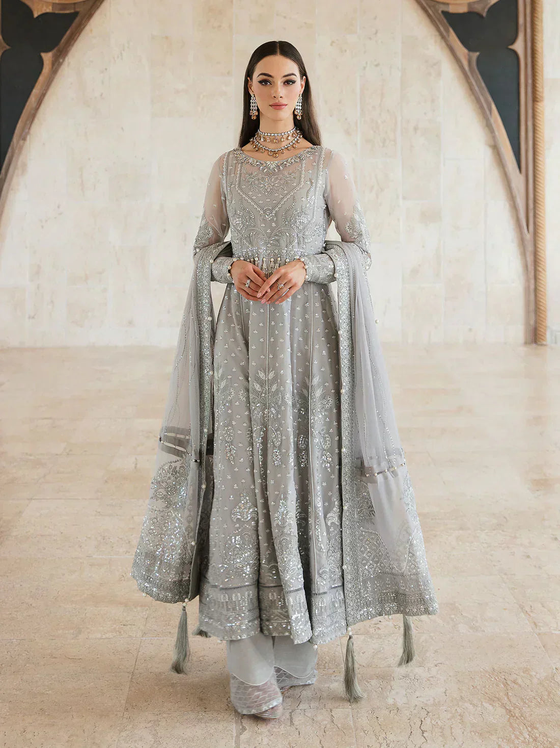 Gulaal | Embroidered Chiffon 23 | ARWA 06 -  Gulaal Bridal -  House of Maryam