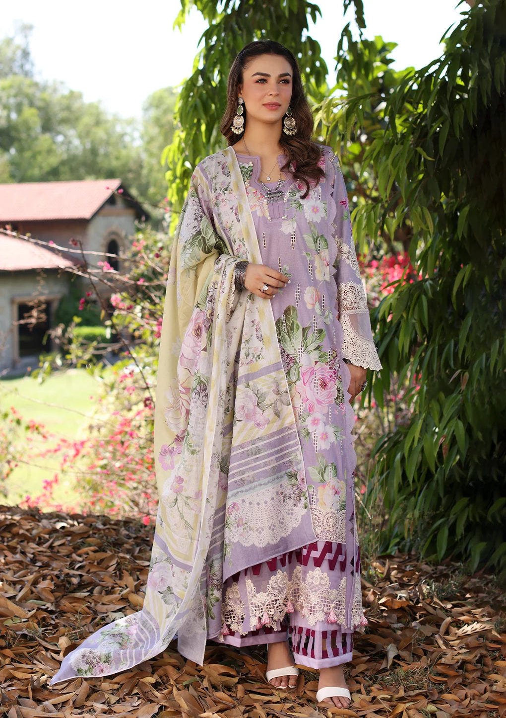 Elaf Premium | Prints Chikankari 24 | 03A LILAC LAMOUR -  Elaf Premium Luxury - Original Designer Dress - House of Maryam
