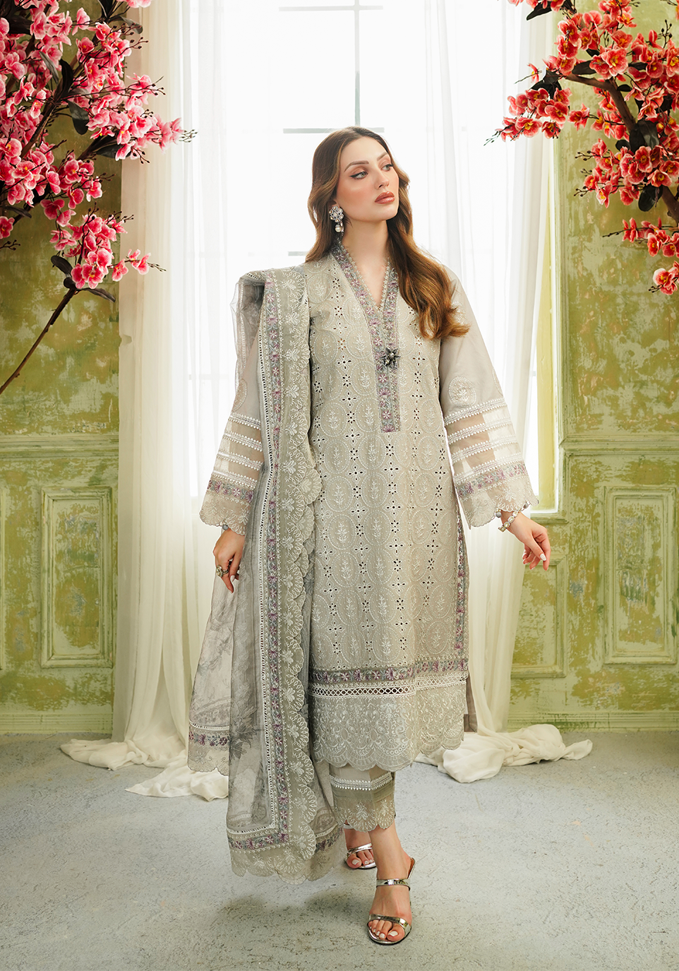 Zarqash | Tresor Luxury Lawn 24 | ZQT 002 ROSEMARY by Designer Zarqash - House of Maryam - Pakistani Designer Ethnic Wear in {{ shop.shopifyCountryName }}