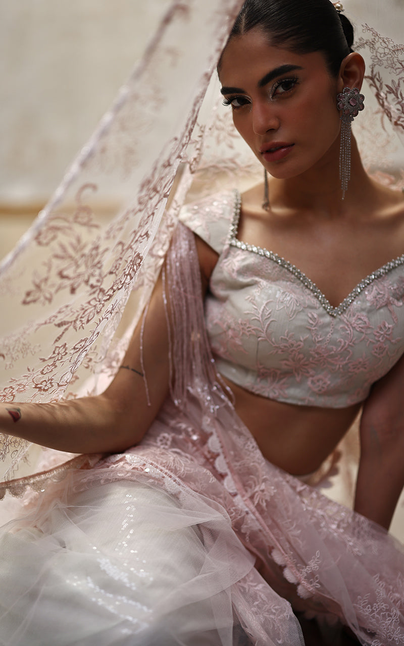Threads and Motifs | Formal Dresses 25 | Net Embroidered Blouse And Saree -  Threads and Motifs Ladies Clothes - Original Designer Dress - House of Maryam