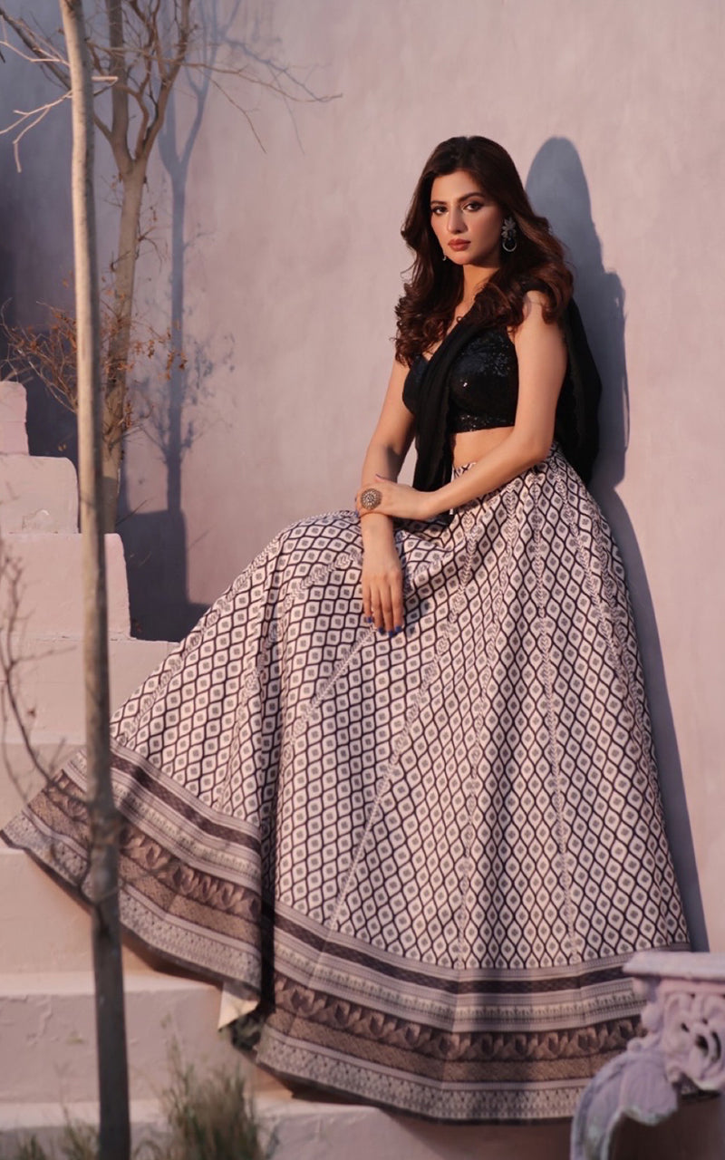 Threads and Motifs | Formal Dresses 25 | Sequins Blouse With Printed Lehenga And Dupatta -  Threads and Motifs Ladies Clothes - Original Designer Dress - House of Maryam