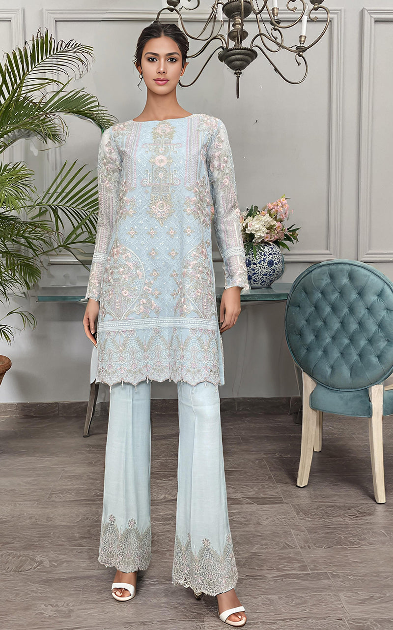 Threads and Motifs | Formal Dresses 25 | Net Embroidered Shirt -  Threads and Motifs Ladies Clothes - Original Designer Dress - House of Maryam