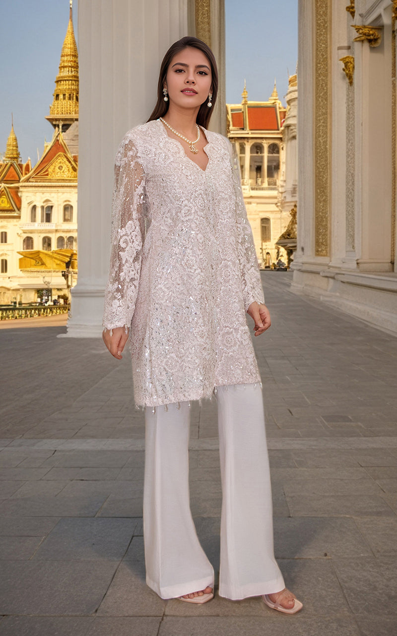 Threads and Motifs | Formal Dresses 25 | Net Cut Dana Shirt With Trouser -  Threads and Motifs Ladies Clothes - Original Designer Dress - House of Maryam