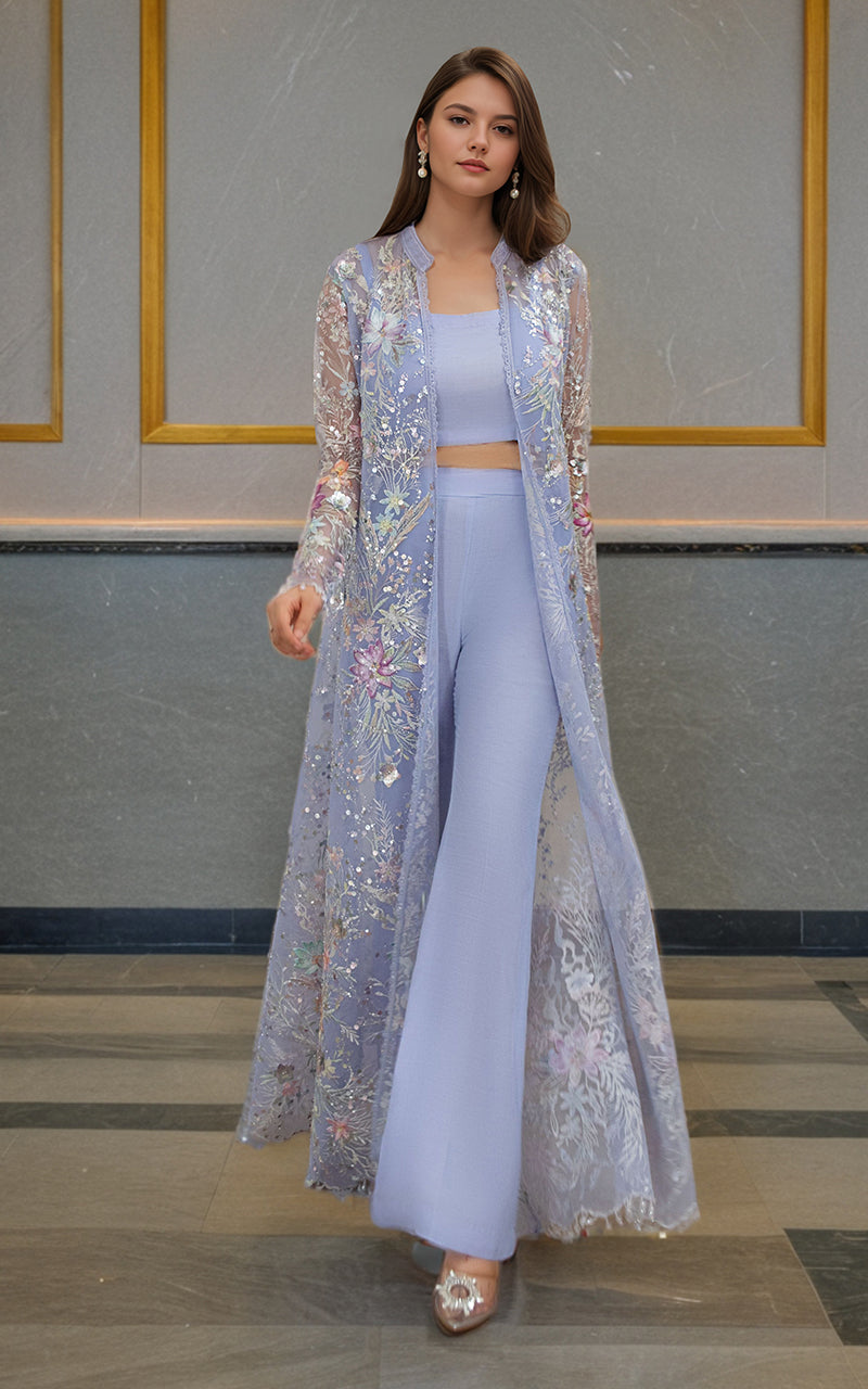 Threads and Motifs | Formal Dresses 25 | Net Embroidered Jacket -  Threads and Motifs Ladies Clothes - Original Designer Dress - House of Maryam