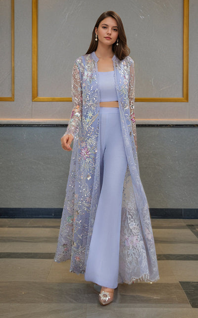 Threads and Motifs | Formal Dresses 25 | Net Embroidered Jacket -  Threads and Motifs Ladies Clothes - Original Designer Dress - House of Maryam