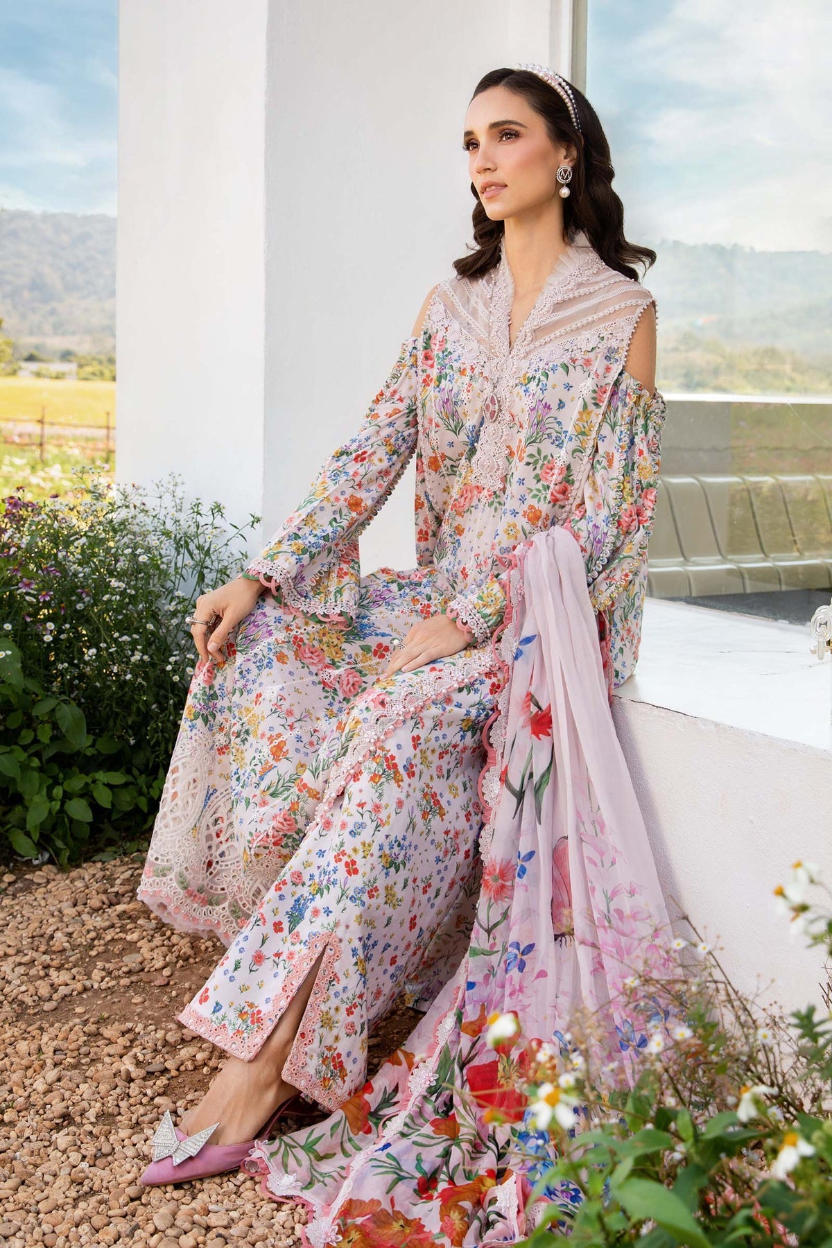 Maria B | M Prints 25 | MPT-2507-A -  Maria B Ladies Clothes - Original Designer Dress - House of Maryam