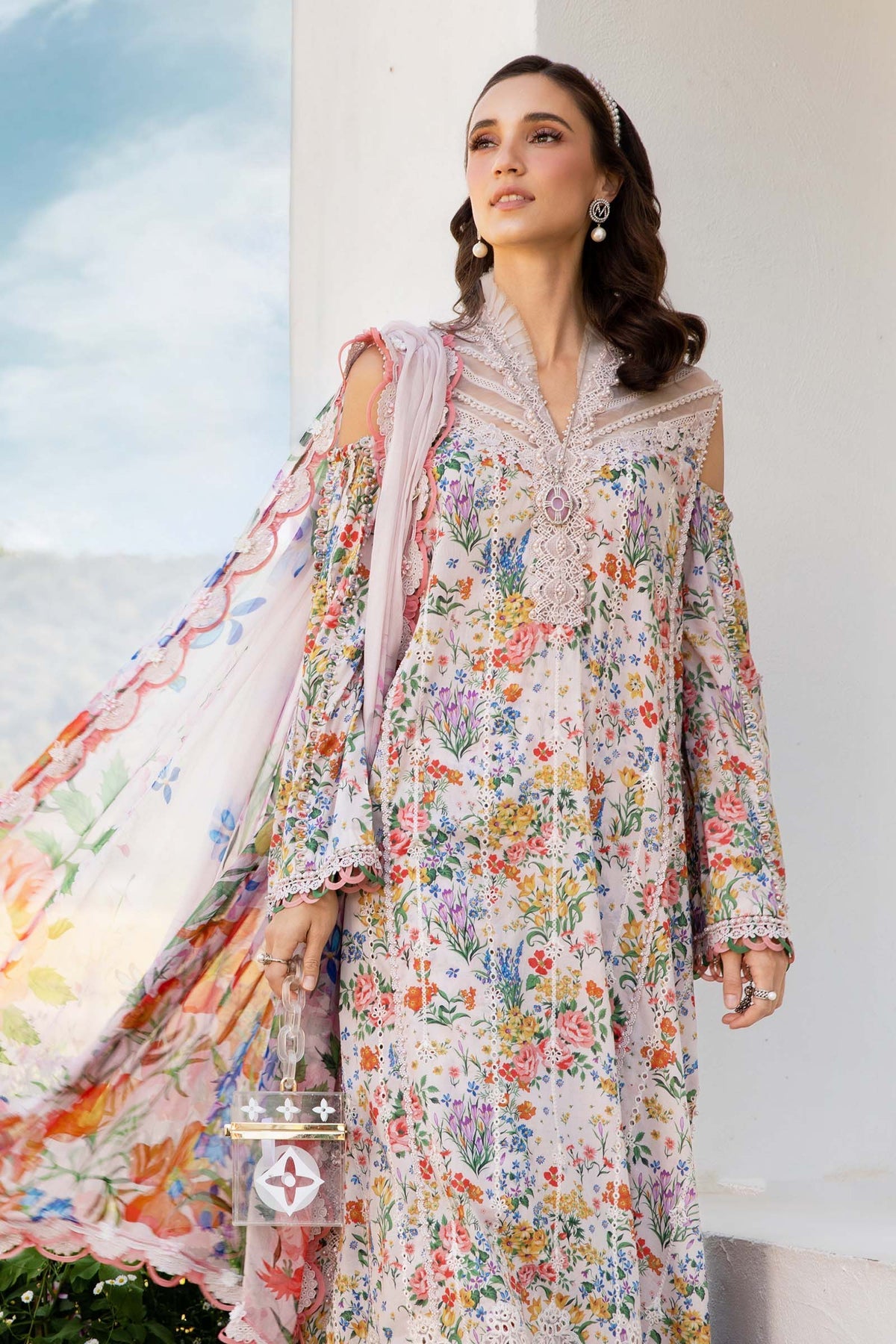 Maria B | M Prints 25 | MPT-2507-A -  Maria B Ladies Clothes - Original Designer Dress - House of Maryam