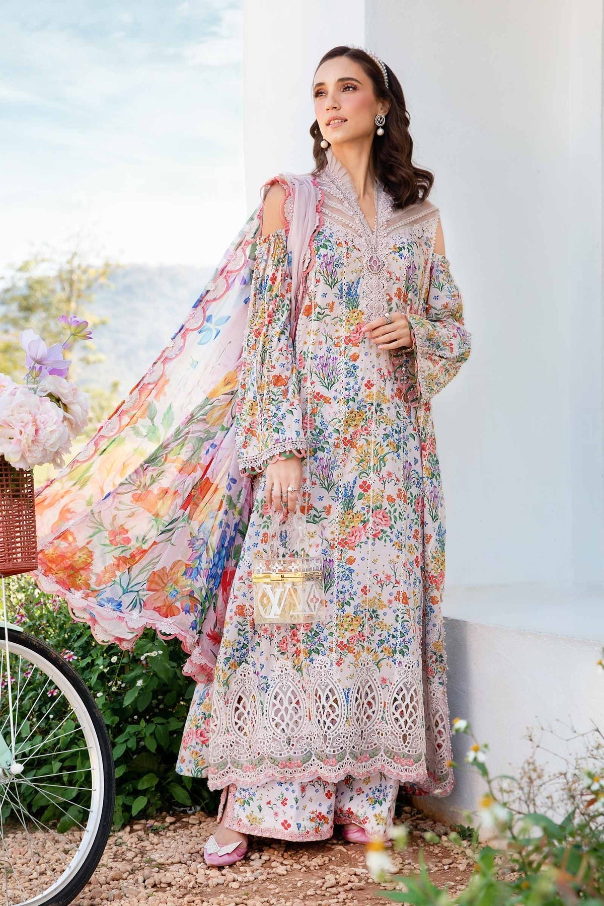Maria B | M Prints 25 | MPT-2507-A -  Maria B Ladies Clothes - Original Designer Dress - House of Maryam