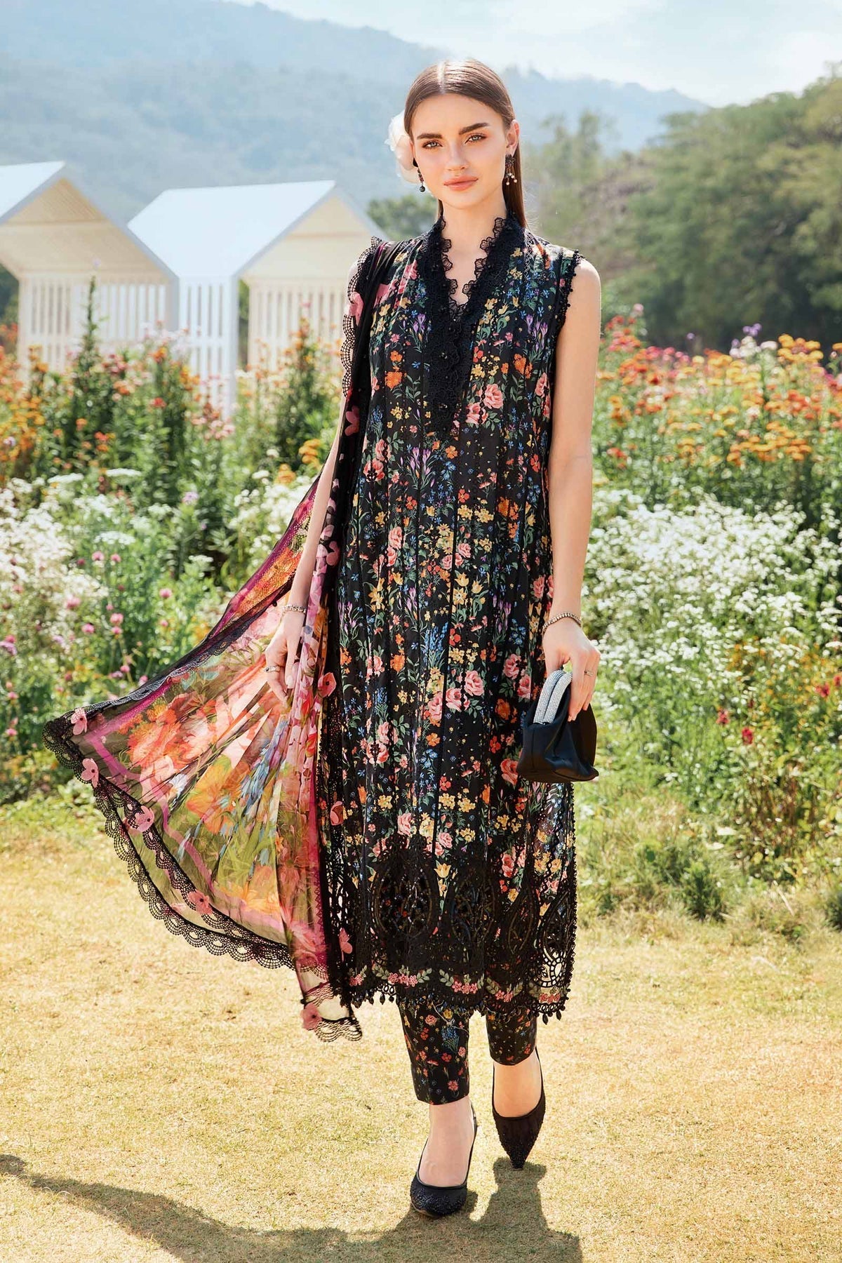 Maria B | M Prints 25 | MPT-2507-B -  Maria B Ladies Clothes - Original Designer Dress - House of Maryam