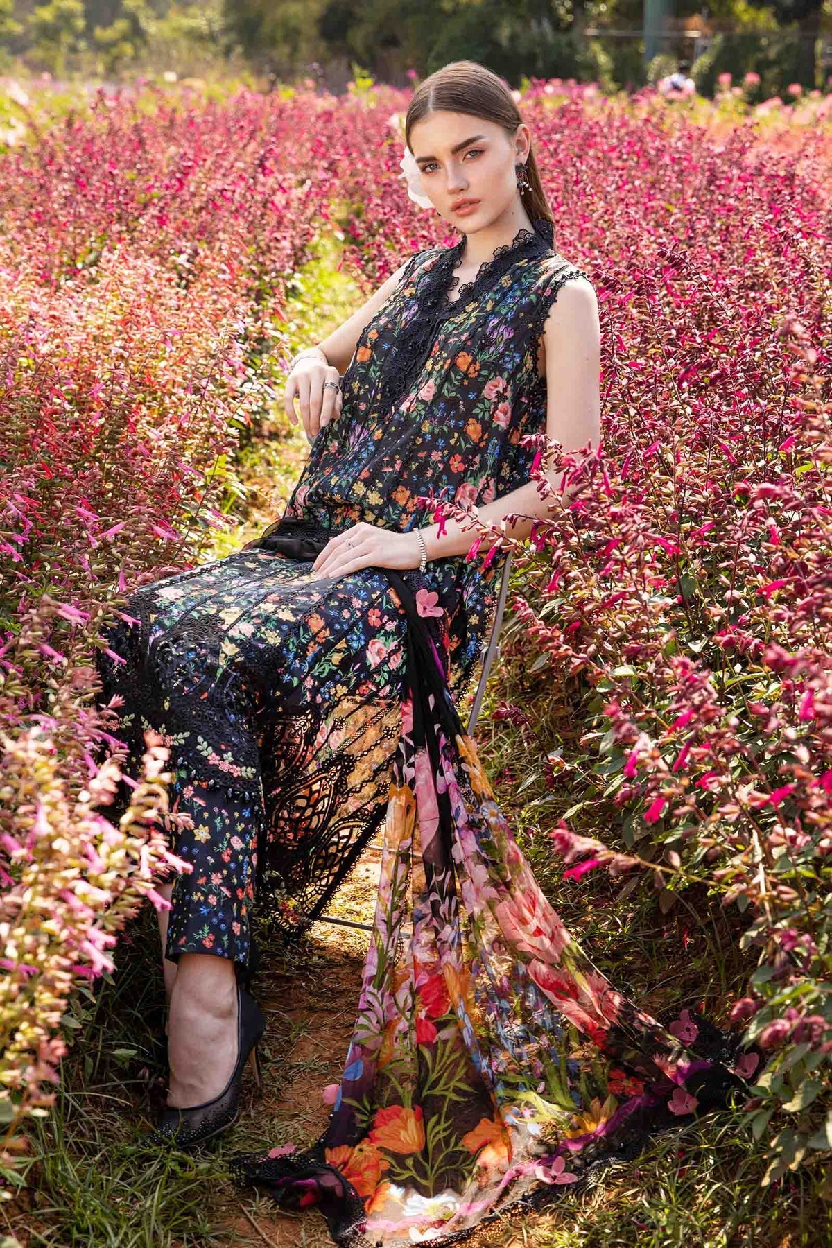 Maria B | M Prints 25 | MPT-2507-B -  Maria B Ladies Clothes - Original Designer Dress - House of Maryam