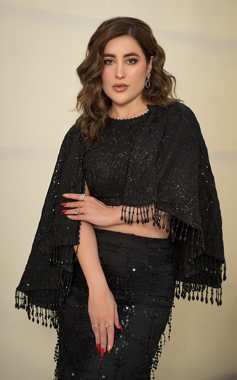 Threads and Motifs | Formal Dresses 25 | Embroidered Blouse With Embroidered Skirt And Embroidered Cape -  Threads and Motifs Ladies Clothes - Original Designer Dress - House of Maryam