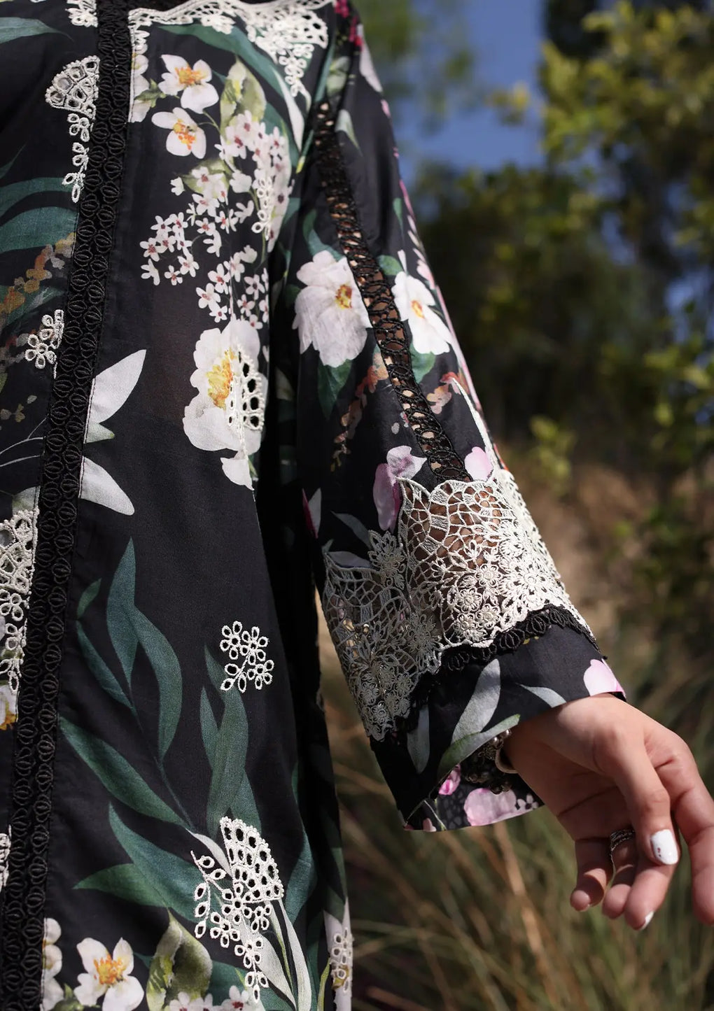 Elaf Premium | Prints Chikankari 24 | 02A NOIREE -  Elaf Premium Luxury - Original Designer Dress - House of Maryam