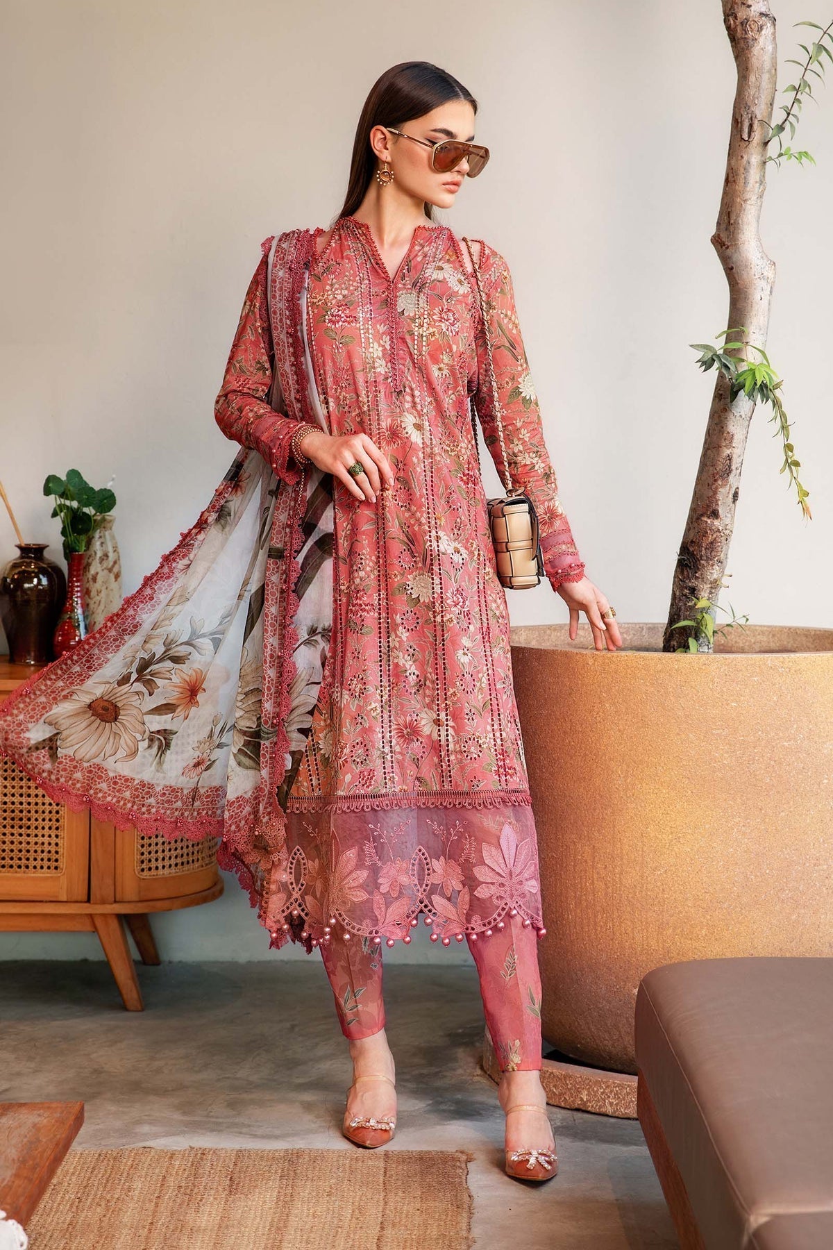 Maria B | M Prints 25 | MPT-2508-A -  Maria B Ladies Clothes - Original Designer Dress - House of Maryam