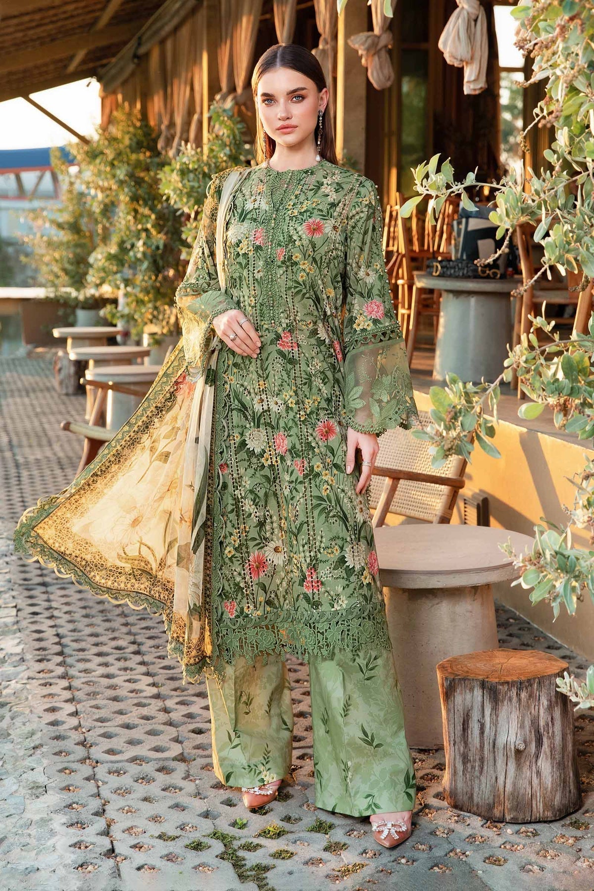 Maria B | M Prints 25 | MPT-2508-B -  Maria B Ladies Clothes - Original Designer Dress - House of Maryam