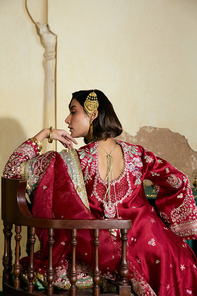 Suffuse Afsanae red pishwas and sharara, photo 2