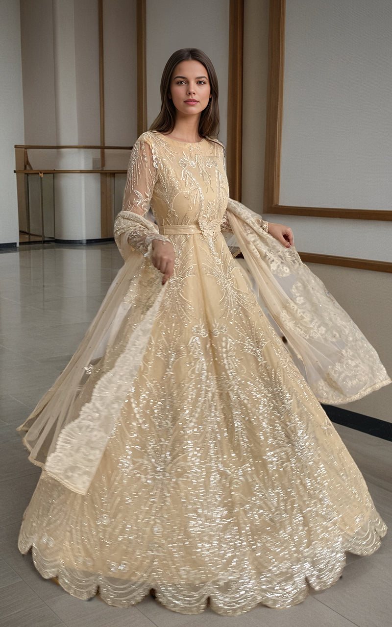 Threads and Motifs | Formal Dresses 25 | Net Embroidered Maxi -  Threads and Motifs Ladies Clothes - Original Designer Dress - House of Maryam