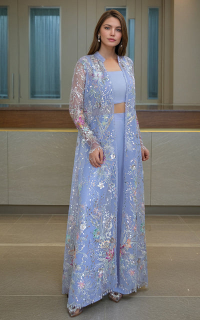 Threads and Motifs | Formal Dresses 25 | Net Embroidered Jacket -  Threads and Motifs Ladies Clothes - Original Designer Dress - House of Maryam