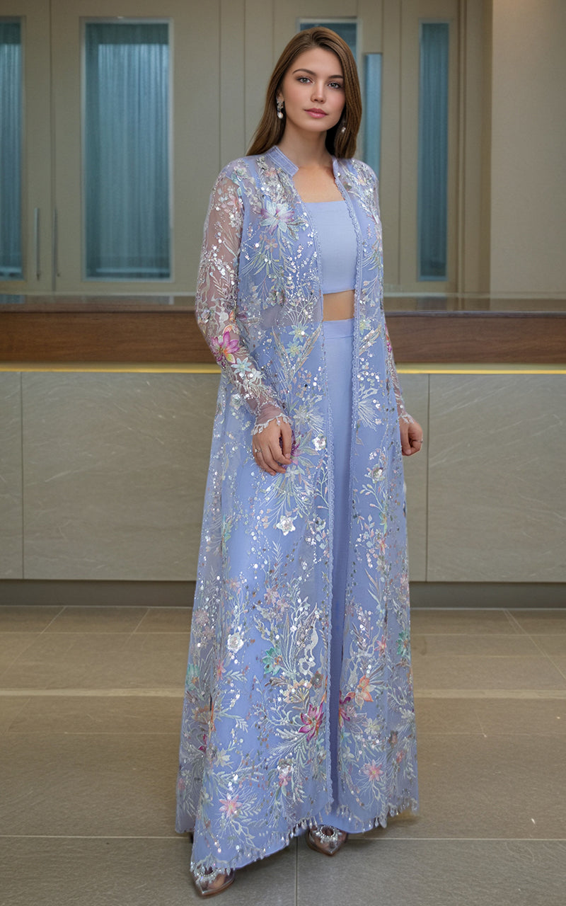 Threads and Motifs | Formal Dresses 25 | Net Embroidered Jacket -  Threads and Motifs Ladies Clothes - Original Designer Dress - House of Maryam