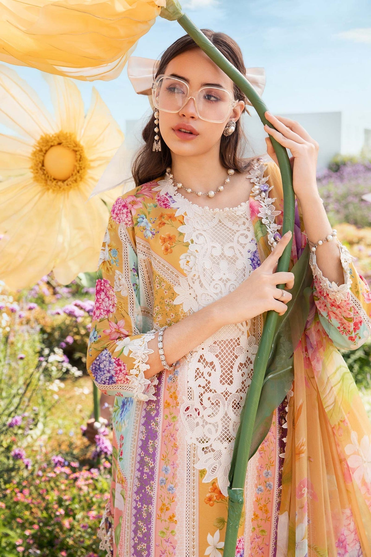 Maria B | M Prints 25 | MPT-2509-A -  Maria B Ladies Clothes - Original Designer Dress - House of Maryam
