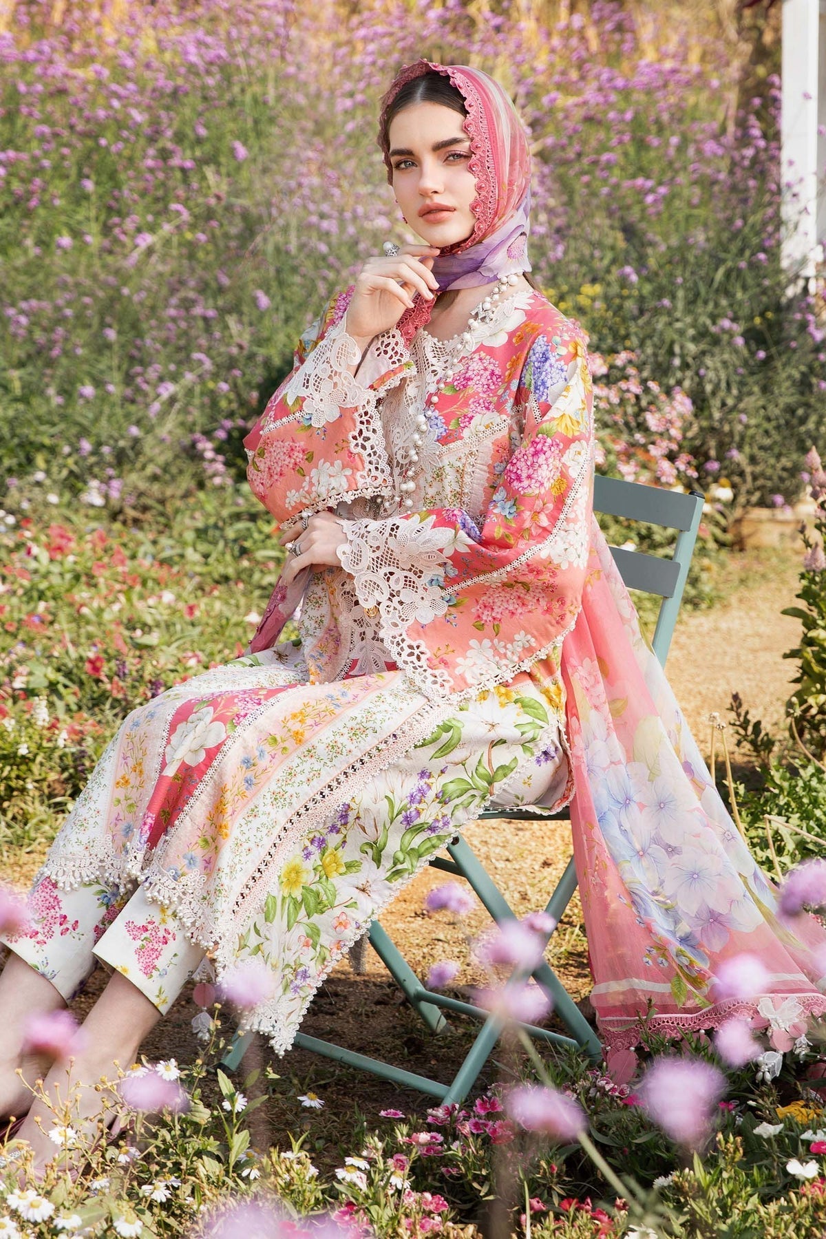 Maria B | M Prints 25 | MPT-2509-B -  Maria B Ladies Clothes - Original Designer Dress - House of Maryam