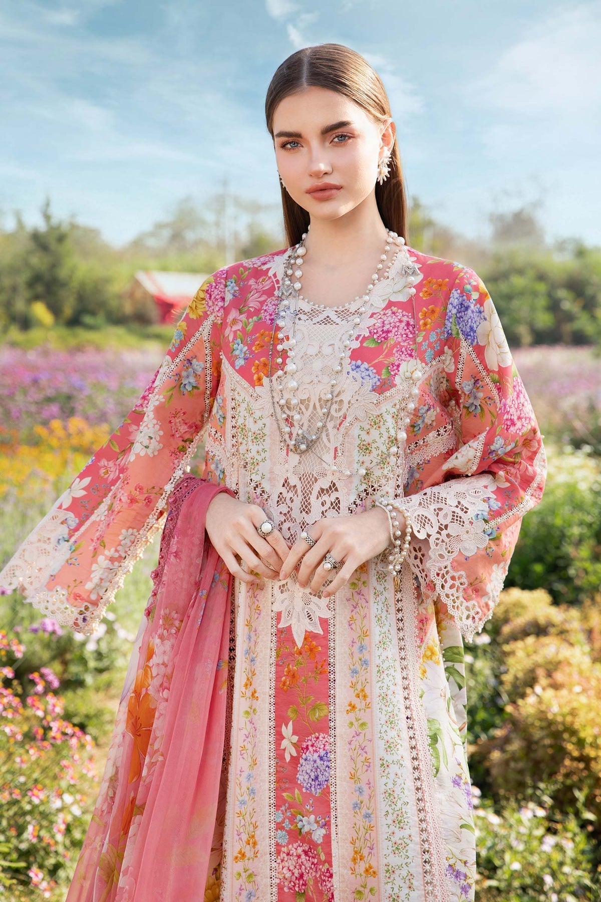 Maria B | M Prints 25 | MPT-2509-B -  Maria B Ladies Clothes - Original Designer Dress - House of Maryam