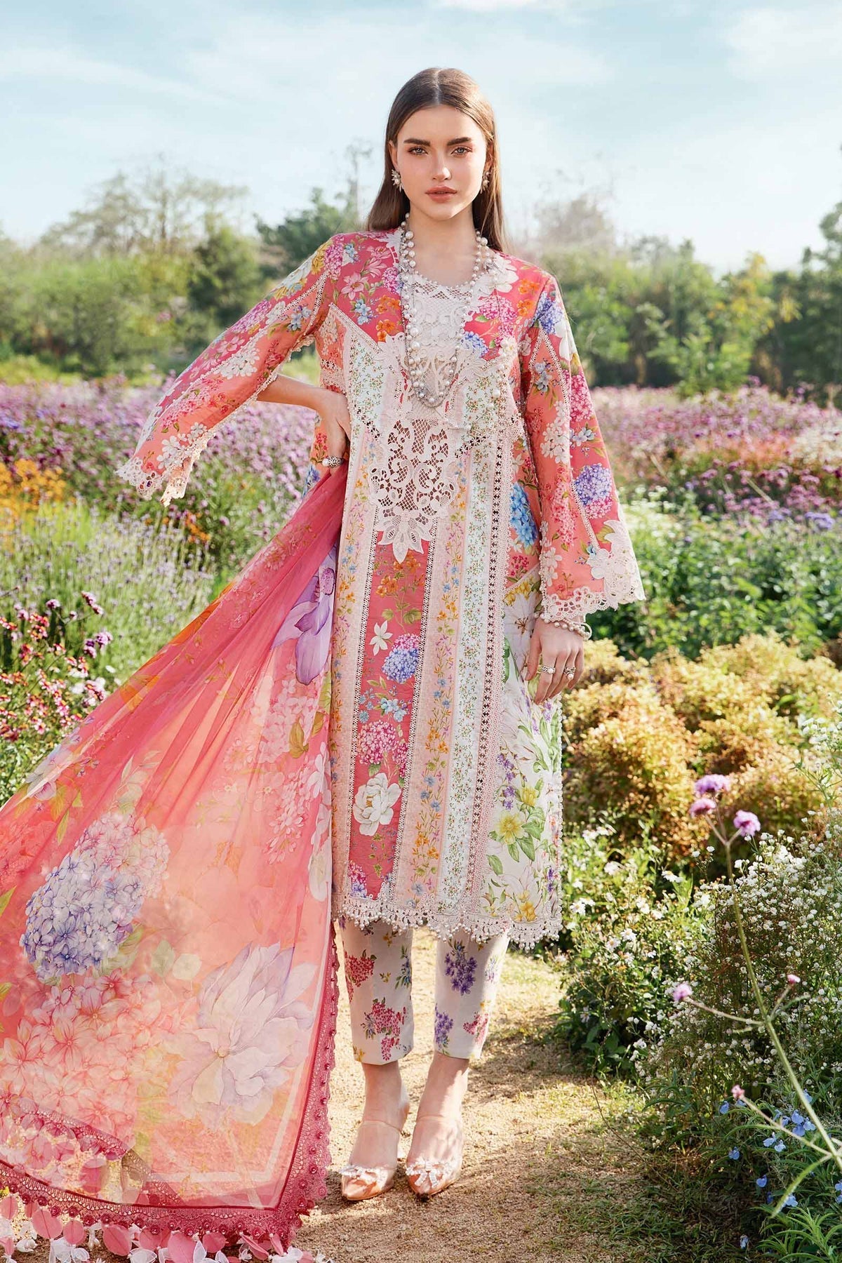Maria B | M Prints 25 | MPT-2509-B -  Maria B Ladies Clothes - Original Designer Dress - House of Maryam