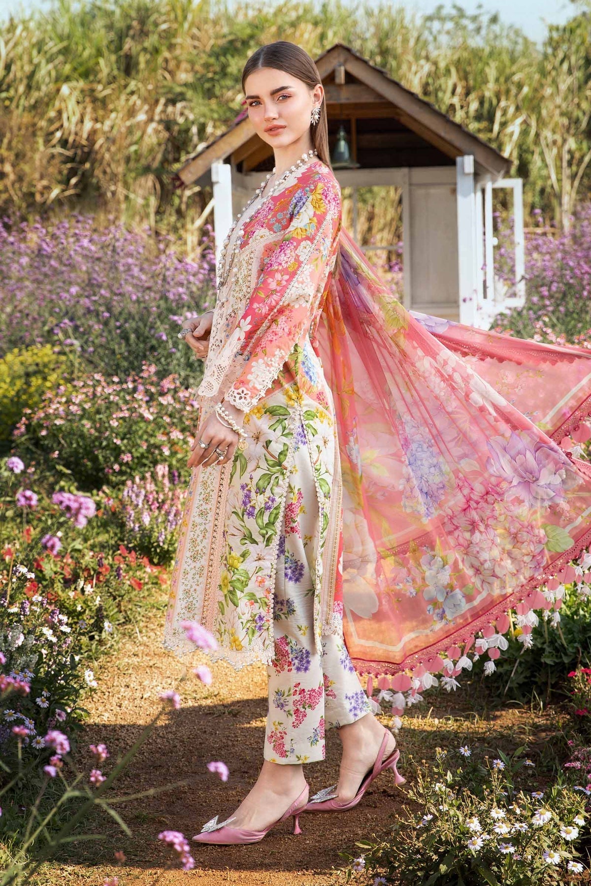 Maria B | M Prints 25 | MPT-2509-B -  Maria B Ladies Clothes - Original Designer Dress - House of Maryam