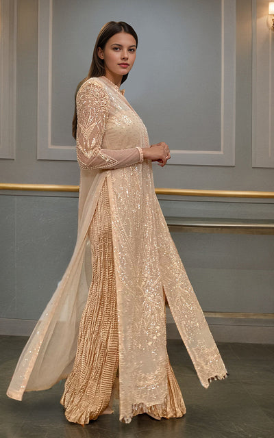 Threads and Motifs | Formal Dresses 25 | Net Embroidered Jacket -  Threads and Motifs Ladies Clothes - Original Designer Dress - House of Maryam