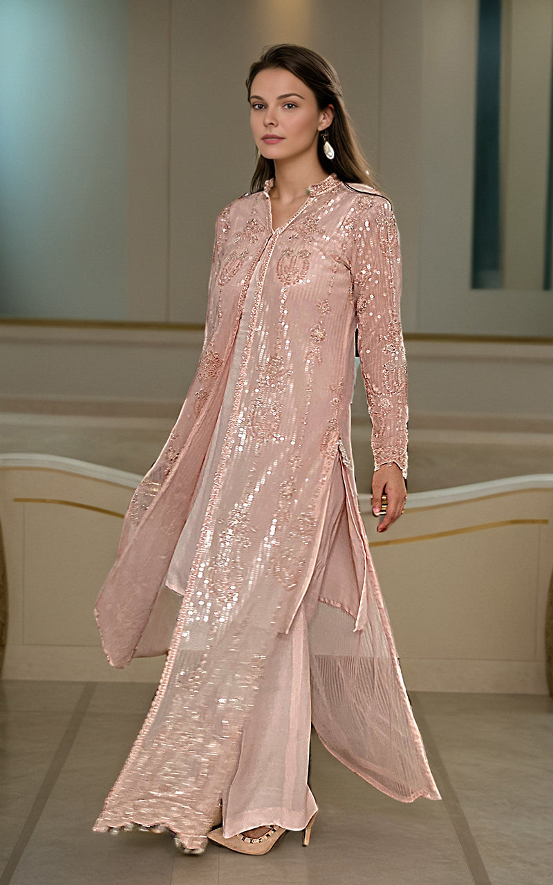 Threads and Motifs | Formal Dresses 25 | Net Embroidered Jacket With Inner -  Threads and Motifs Ladies Clothes - Original Designer Dress - House of Maryam