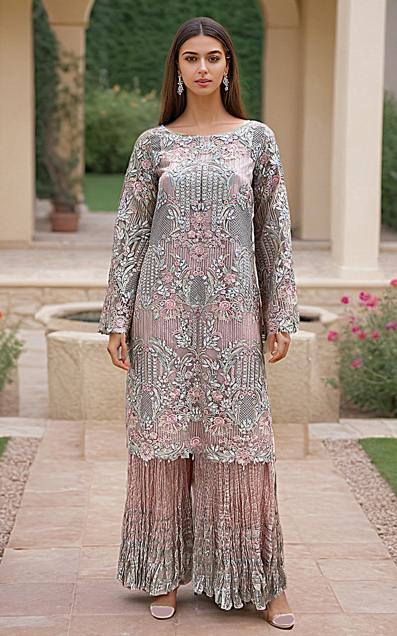 Threads and Motifs | Formal Dresses 25 | Embroidered Shirt With Dupatta And Gharara -  Threads and Motifs Ladies Clothes - Original Designer Dress - House of Maryam