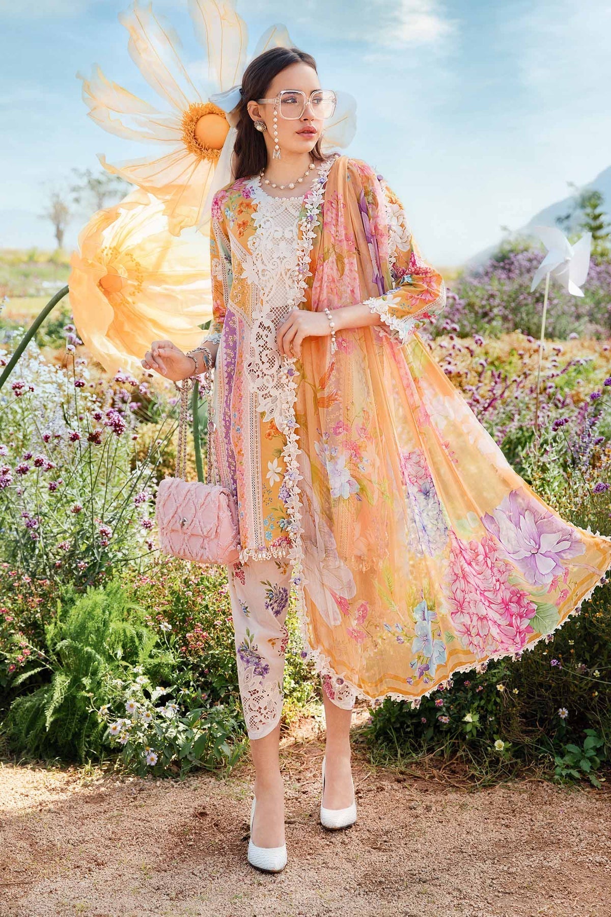 Maria B | M Prints 25 | MPT-2509-A -  Maria B Ladies Clothes - Original Designer Dress - House of Maryam