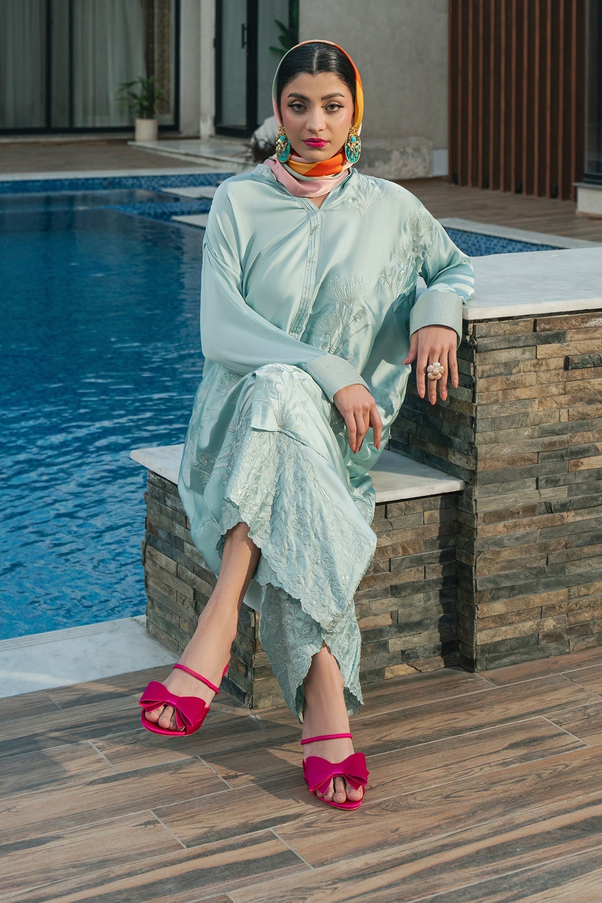 Fahad Hussayn | Lawn Banger | Aqua Babe -  Erum Khan Ladies Clothes - Original Designer Dress - House of Maryam