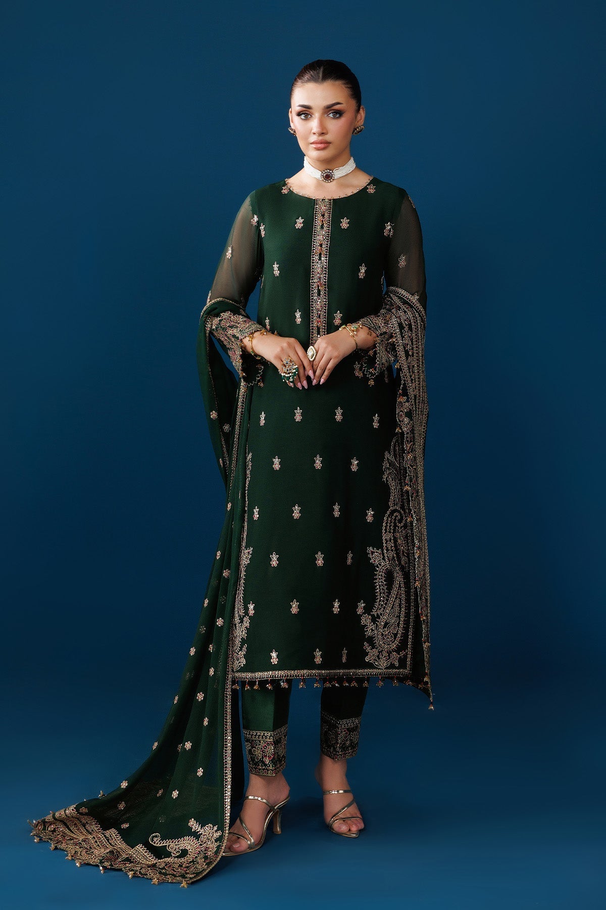 Alizeh | Dua Formals 26 | AF-DUA-3032-Regal Green-5