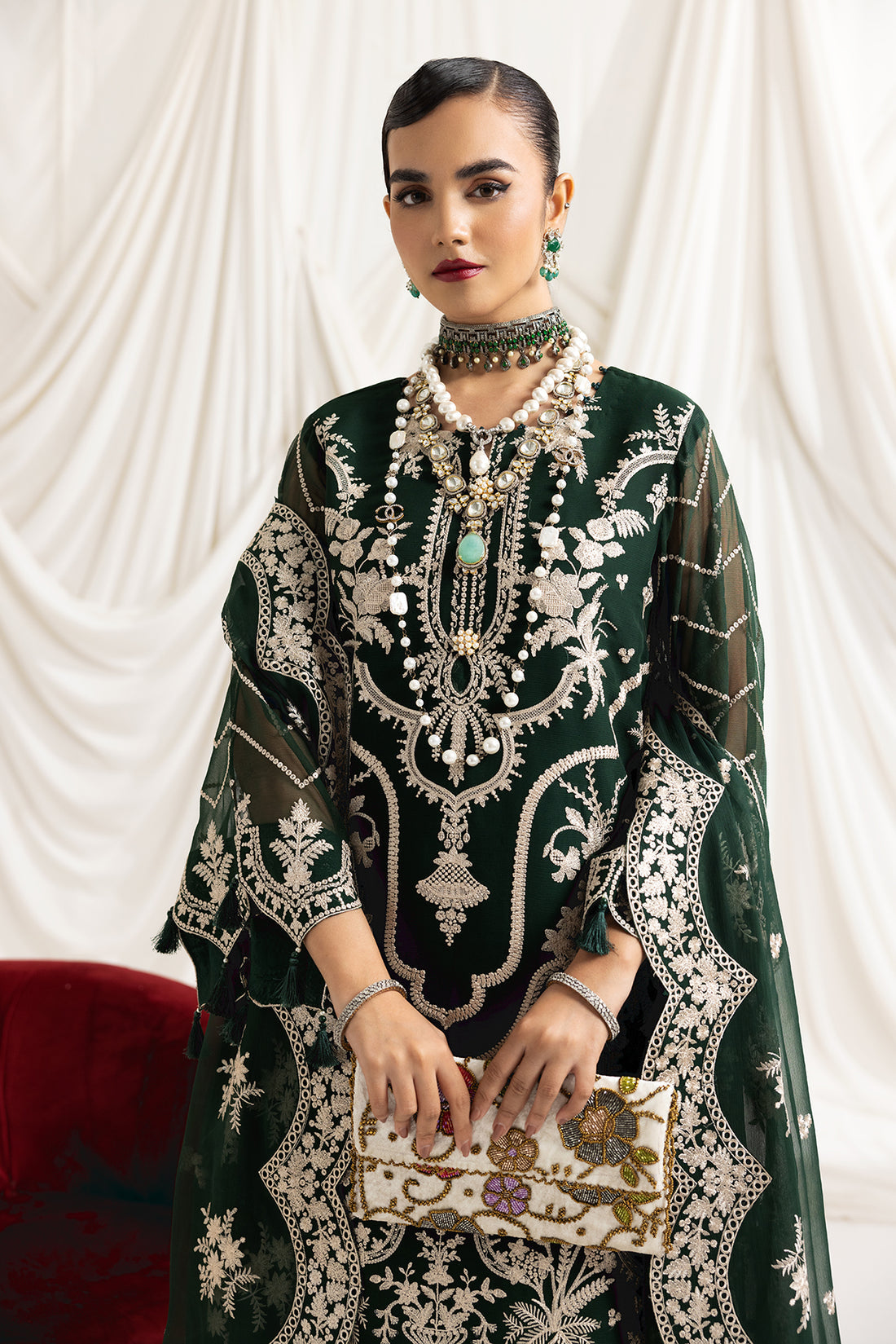 Alizeh | Formals Collection | Clara B (GREEN) by Designer Alizeh - House of Maryam - Pakistani Designer Ethnic Wear in {{ shop.shopifyCountryName }}